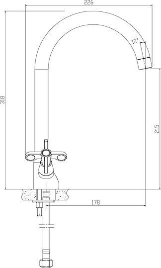 Смеситель Rossinka RS42-72 для кухонной мойки