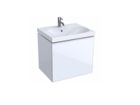 Тумба под раковину Geberit  цвет-белый глянцевый/белое стекло 500.609.01.2 hog2