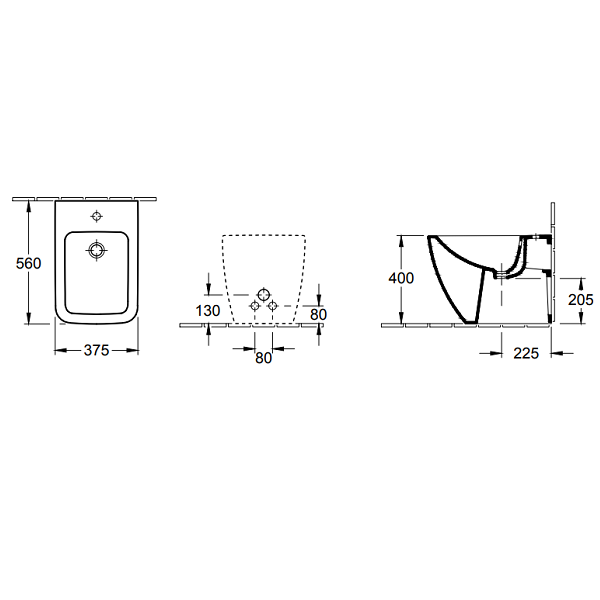 Биде Villeroy&Boch Legato  цвет-альпийский белый (белый Alpin) 546300R1