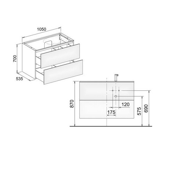 Тумба под раковину Keuco Edition 11  цвет-трюфель 31256140000 hog2