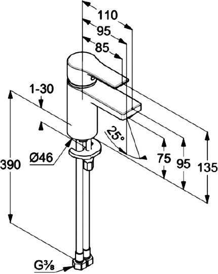 Смеситель Kludi Zenta SL 482620565 для раковины