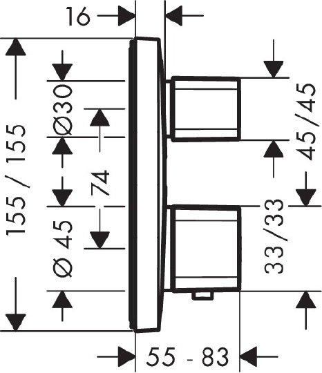 Термостат Hansgrohe Ecostat E 15708000 для ванны с душем Термостат Hansgrohe Ecostat E 15708000 для ванны с душем