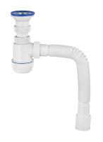 Сифон Вирпласт "МИНИ Элит" с нержавеющей чашкой Ø63 и гофротрубой L800 мм ( 1½"- Ø40/50) 30986780