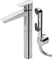 Смеситель Oras Cubista 2802 для раковины с гигиеническим душем, с донным клапаном