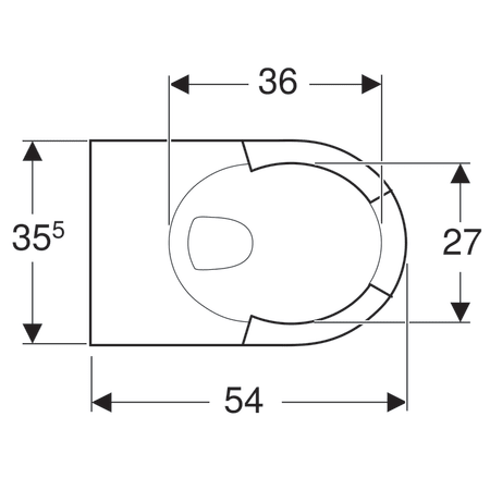 Унитаз подвесной Geberit Renova, 540 мм, с подушкой на сидение 203045000