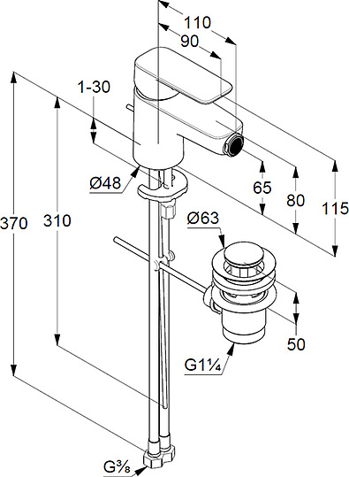 Смеситель Kludi Pure&Style 402160575 для биде