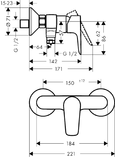 Смеситель Hansgrohe Talis E 71760340 для душа Смеситель Hansgrohe Talis E 71760340 для душа
