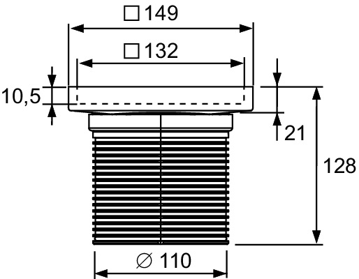 Основа для плитки TECEdrainpoint S "plate", 150 мм, нержавеющая сталь, в стальной рамке, с монтажным элементом 3660011