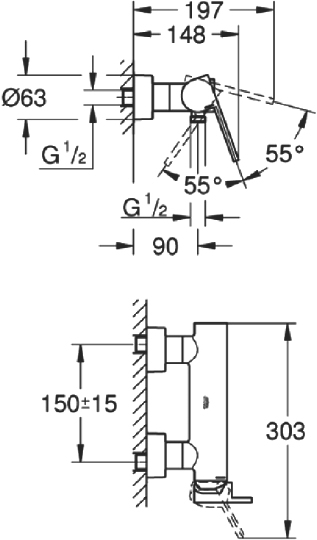 Смеситель Grohe Plus 33577003 для душа