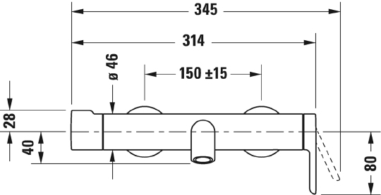 Смеситель Duravit C.1 C15230000010 для ванны с душем