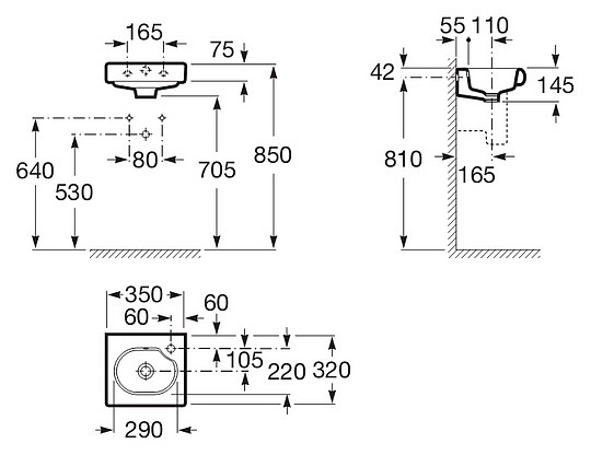 Рукомойник Roca Meridian Compact 327249000 35 см