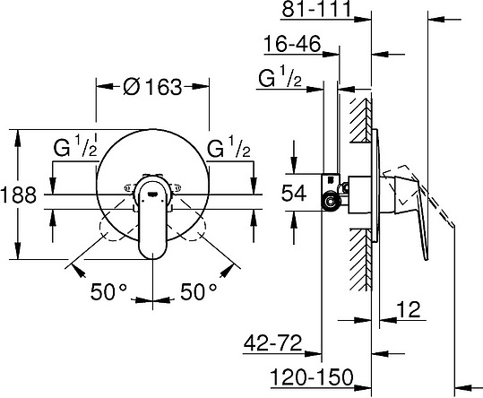 Смеситель Grohe Eurosmart Cosmopolitan 32880000 С ВНУТРЕННЕЙ ЧАСТЬЮ