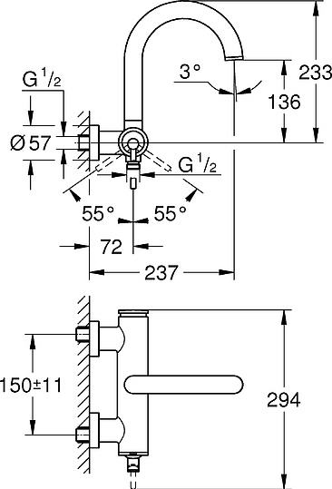 Смеситель Grohe Atrio New 32652003 для ванны с душем