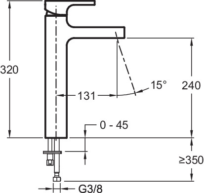 Высокий смеситель для раковины Jacob Delafon Strayt E98340-CPJacob Delafon Strayt E98340-CP