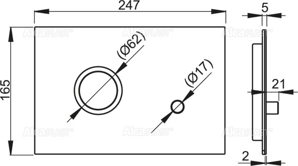 Кнопки смыва AlcaPlast FLAT ALUNOX STING металл–матовый Кнопки смыва AlcaPlast FLAT ALUNOX STING металл–матовый