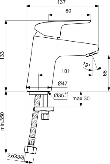 Смеситель Ideal Standard Ceraflex B1710AA для раковины