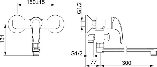 Смеситель Oras Polara 1446Y универсальный