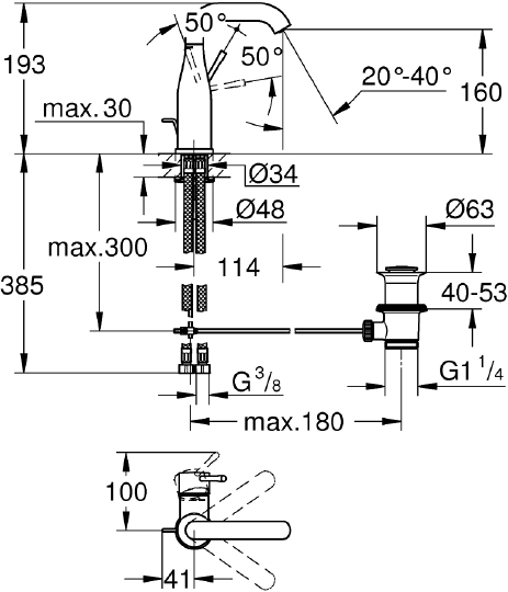 Смеситель Grohe Essence New 23462AL1 для раковины