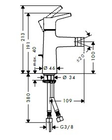 Смеситель для биде Hansgrohe Talis S  72200000 Смеситель для биде Hansgrohe Talis S  72200000