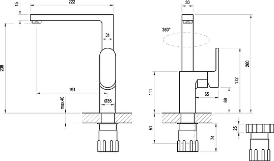 Смеситель Ravak Chrome CR 016.00 для кухонной мойки X070054