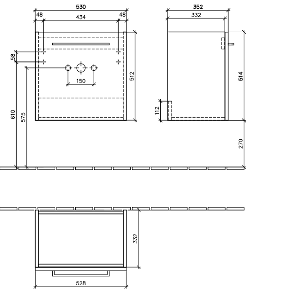 Тумба под раковину Villeroy&Boch Avento  цвет-Crystal Black A88800B3 hog2