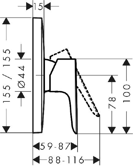 Смеситель Hansgrohe Talis E 71765000 для душа