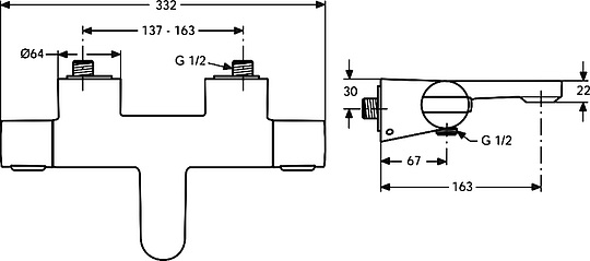 Термостат Ideal Standard Ceratherm 200 new A4630AA для ванны с душем