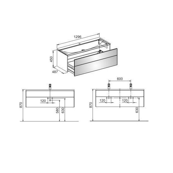 Тумба под раковину Keuco Royal Reflex  цвет-антрацит 34080110000 hog2