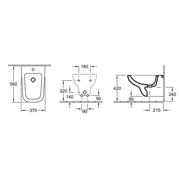 Биде Villeroy&Boch Joyce цвет-альпийский белый (белый Alpin) 54070001