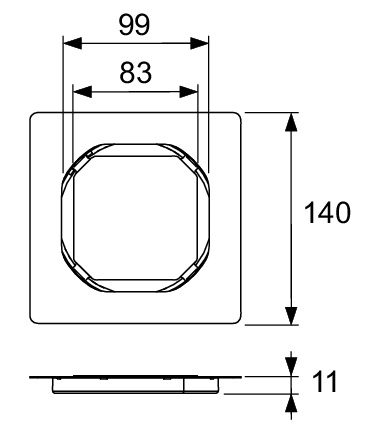 Основа для плитки TECEdrainpoint S, 100 мм, из нержавеющей стали, без рамки 3660016