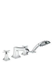 Смеситель на край ванны, на 4 отверстия, с крестовыми рукоятками Hansgrohe Metropol Classic, 31449000