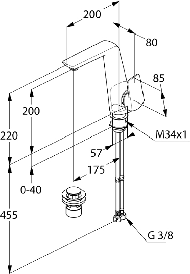 Смеситель Kludi Ameo 410250575 для раковины