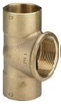 Тройник под пайку, Viega, с переходом на резьбу, пайка-резьба-пайка, Вн бронза 28 х 1/2" х 28 мм,  103453
