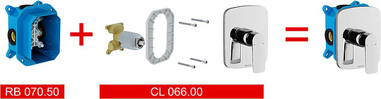 Смеситель Ravak Classic CL 066.00 БЕЗ ВНУТРЕННЕЙ ЧАСТИ, для душа X070089