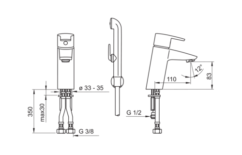 Смеситель для раковины Oras Cubista 2812F