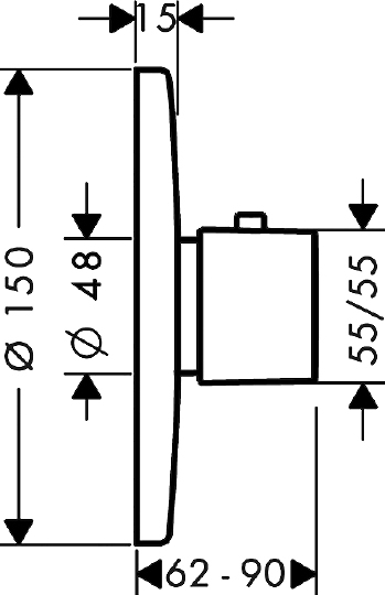 Термостат Hansgrohe Metris Ecostat E Highflow 31571000 для душа