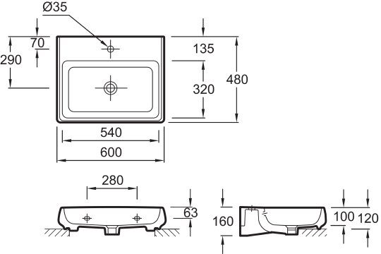 Раковина Jacob Delafon Fit E1188 60 см
