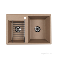 Мойка для кухни Aquaton Делия 78 DBL 2 чаши латте 1A723132DE260 Мойка для кухни Aquaton Делия 78 DBL 2 чаши латте 1A723132DE260