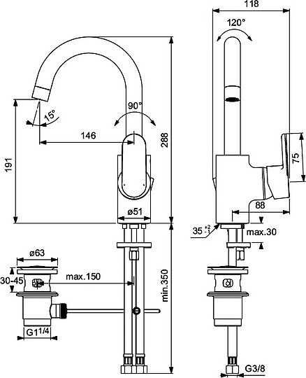Смеситель Ideal Standard Vito B0410AA для раковины