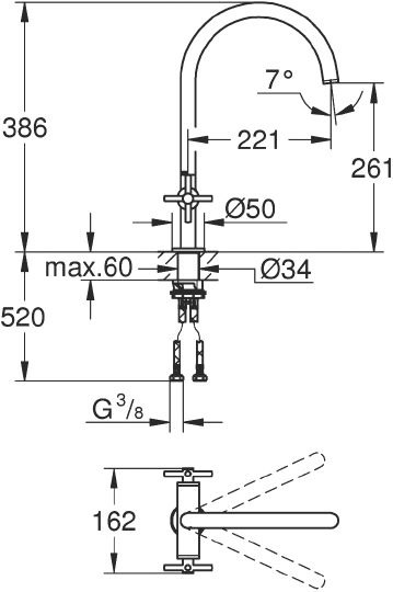 Смеситель Grohe Atrio New 30362AL0 для кухонной мойки