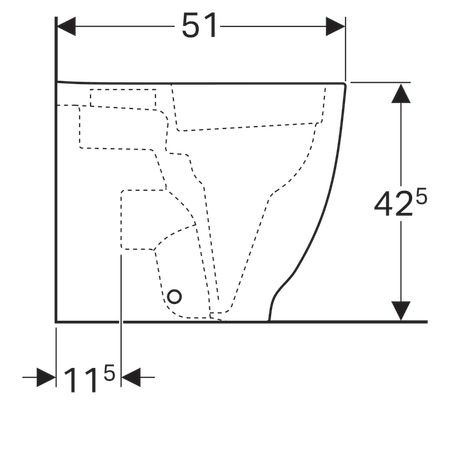 Унитаз безободковый Geberit Acanto, Rimfree, 4,5/6 л, напольный, приставной, горизонтальный выпуск 500.602.01.2