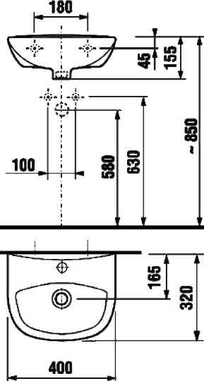 Рукомойник Jika Zeta 40 1539.3, 8153930001041