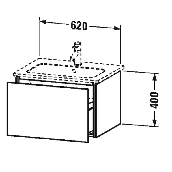 Тумба под раковину Duravit L-Cube  цвет-американский орех LC614001313 hog2