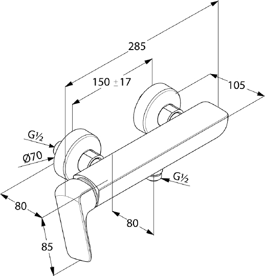 Смеситель Kludi Ameo 416750575 для душа