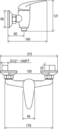 Смеситель Ravak Suzan SN 032.00\150 для душа