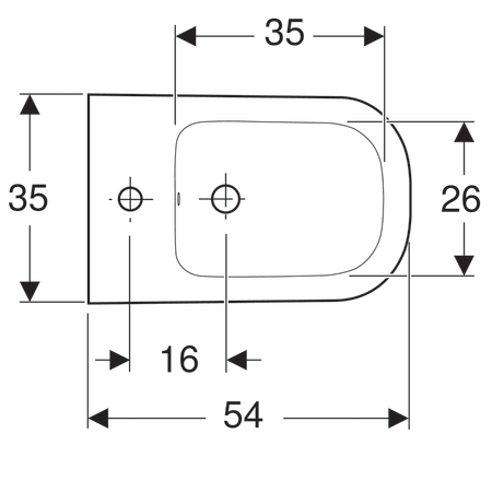 Биде напольное Geberit Smyle, глубина 54 см  500.217.01.1