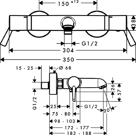 Термостат Hansgrohe Ecostat Comfort Care 13115000 для ванны с душем