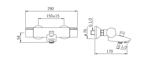 Смеситель для ванны и душа Oras Cubista 2875U