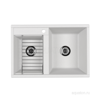 Мойка для кухни из литого мрамора Aquaton Делия 78 DBL 2 чаши жемчуг 1A723132DE240