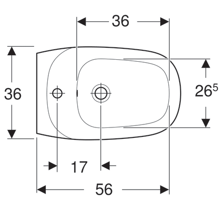 Напольное биде Geberit Citterio, 360х560 мм 500.538.01.1